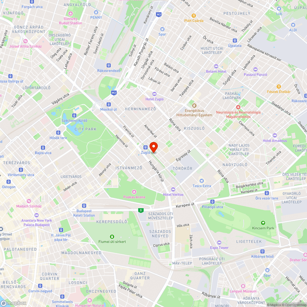 Növekvő kátyú bejelentés helye