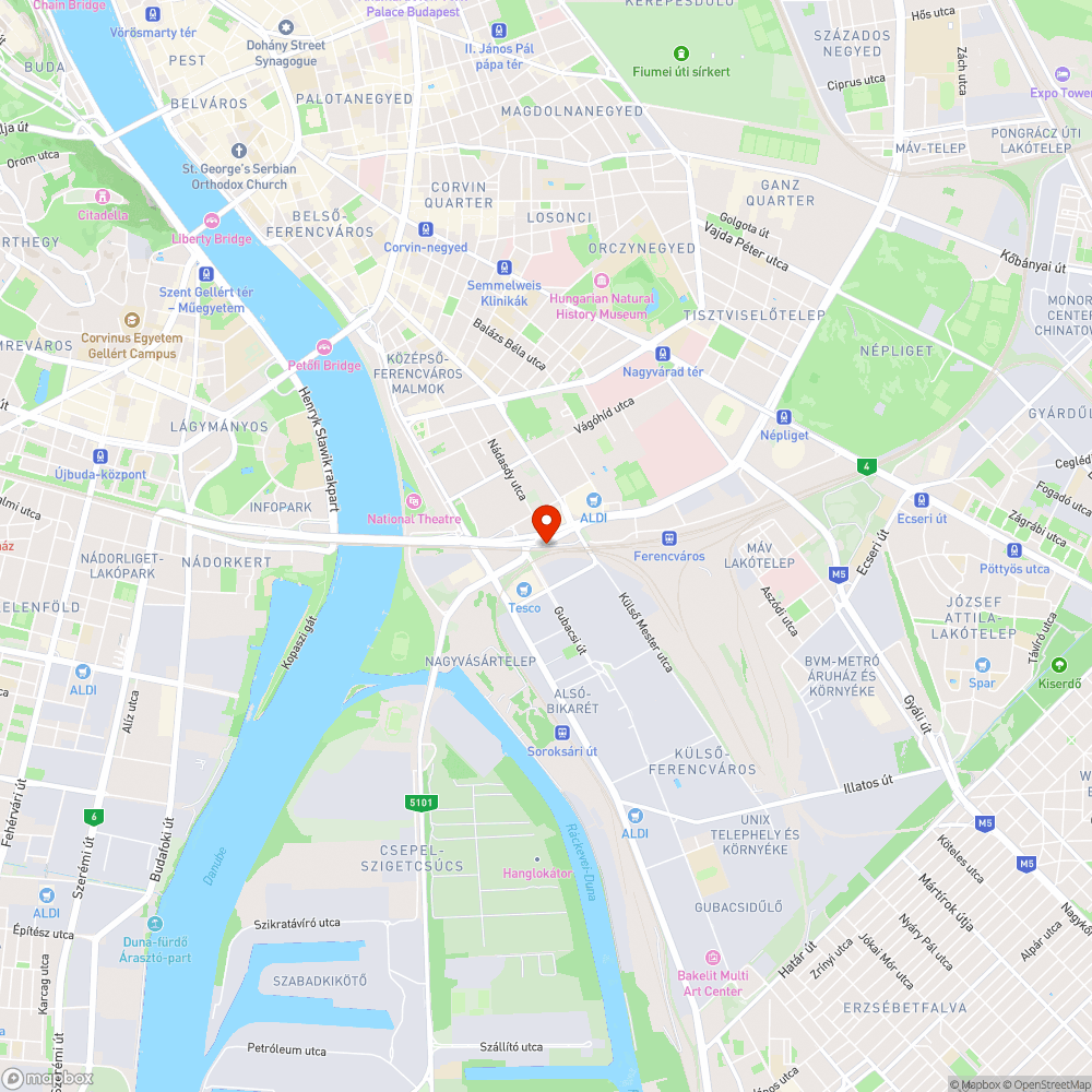 Lágymányosi híd lehajtó bejelentés helye