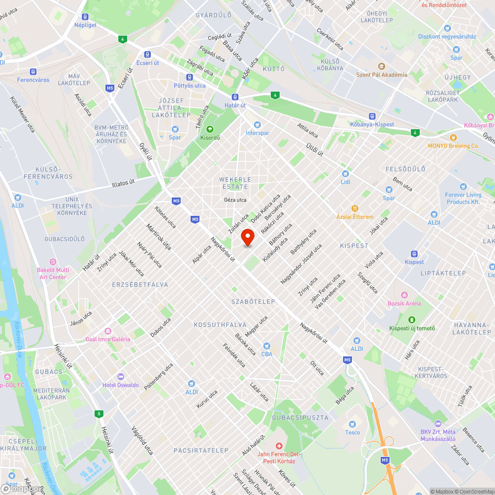 Kátyú bejelentés helye