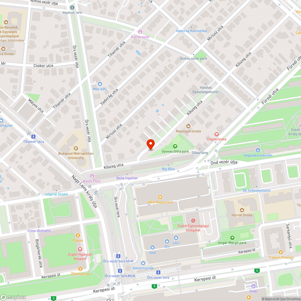 Elhagyott Jármű bejelentés helye