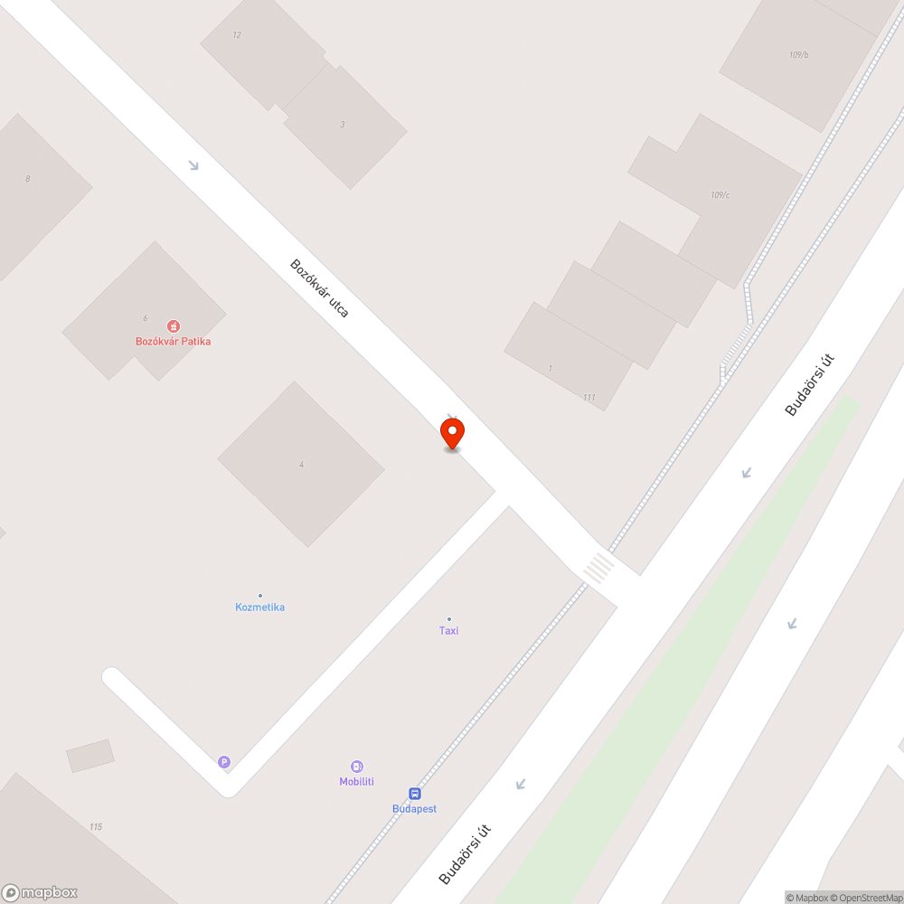 Lakó-pihenő övezet tábla fejmagasságban Bozókvár bejelentés helye