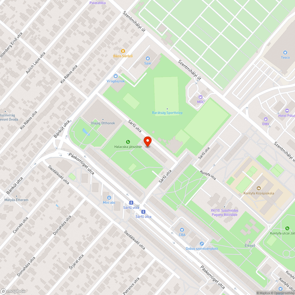 Elhagyott jármű bejelentés helye