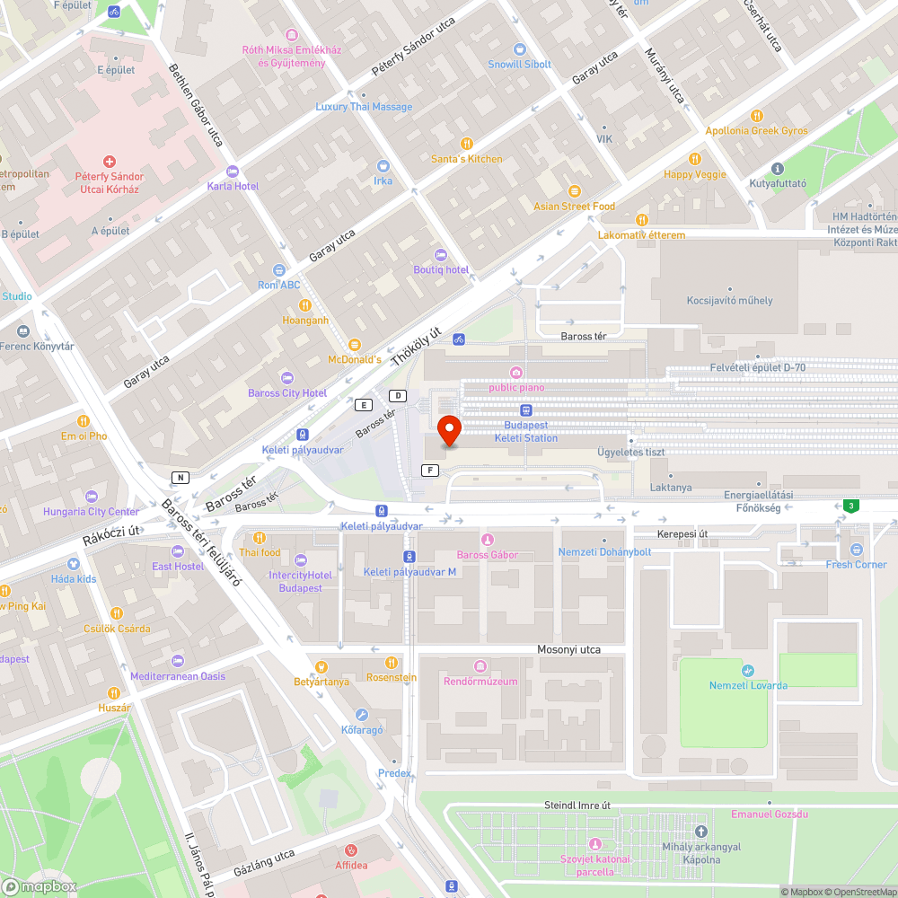 Keleti parkoló bejelentés helye