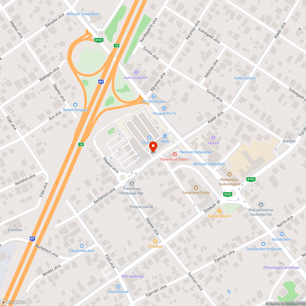 Parkvárosi Intersparból kihajtás balesetveszélyes bejelentés helye