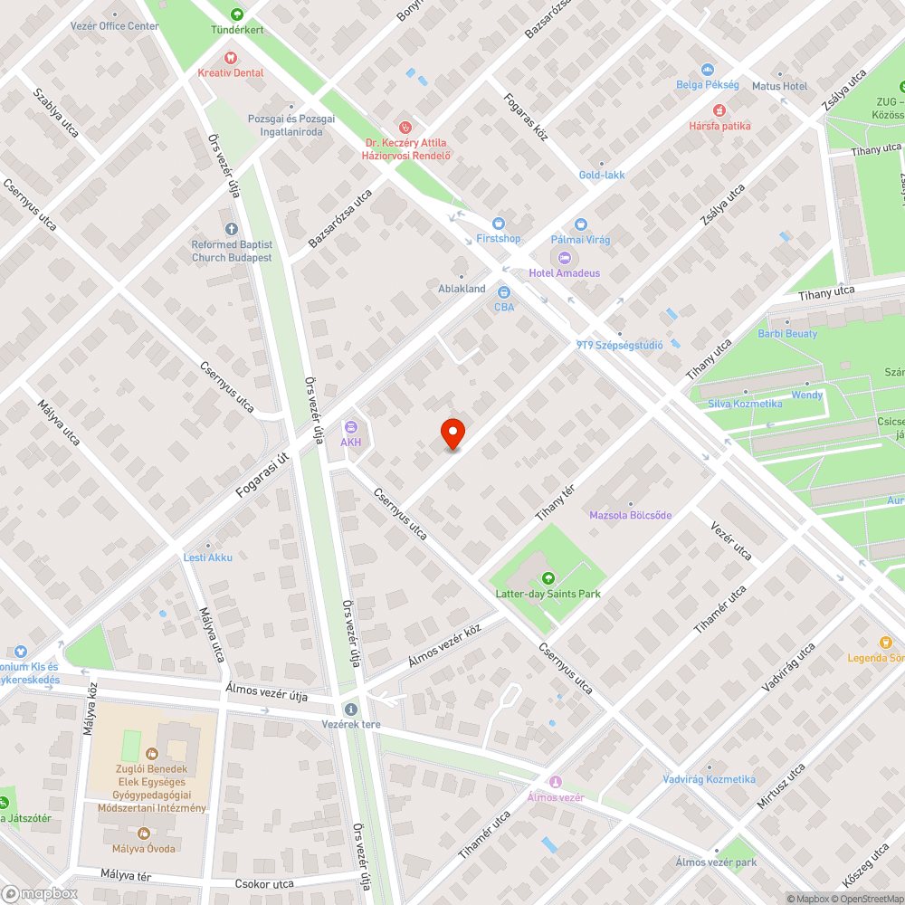 Kátyú a Zsálya utcában bejelentés helye