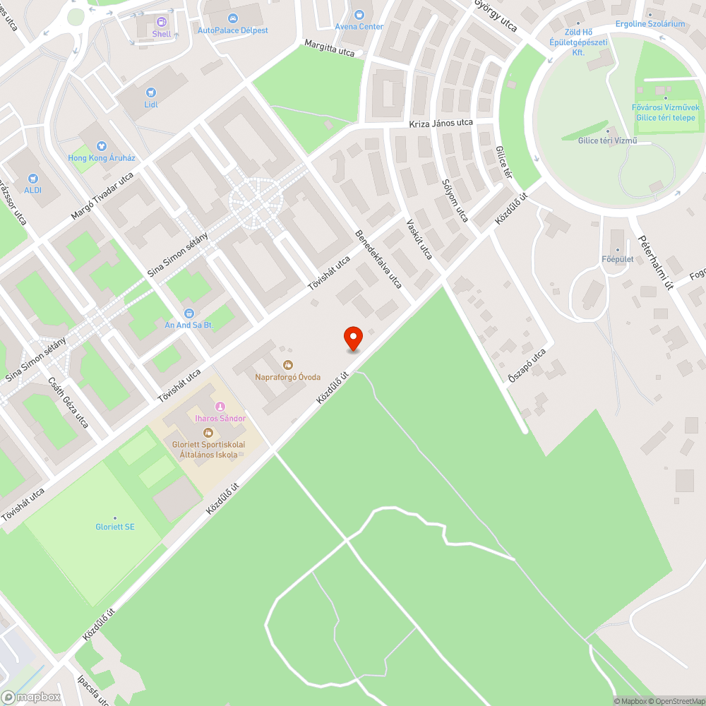 Kátyú a küzdűlő út közepén. bejelentés helye