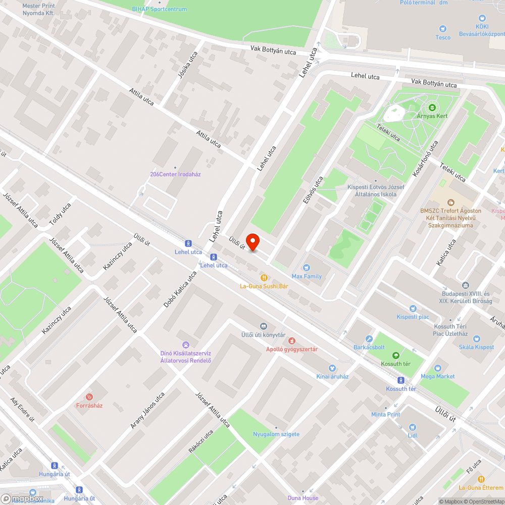 Elhagyott jármű bejelentés helye