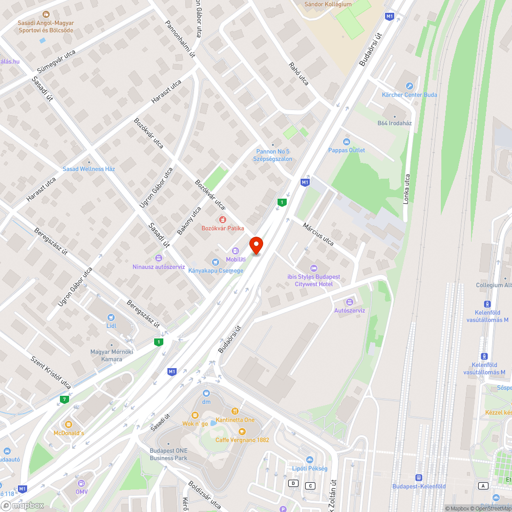 Kiszáradt fa Budaörsi út bejelentés helye