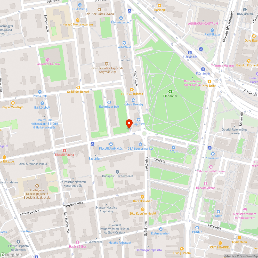 Kiscelli utca sarka kiparkolva bejelentés helye