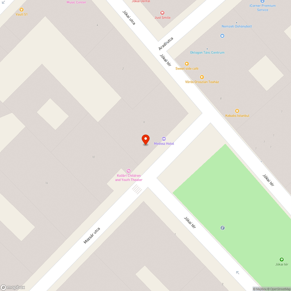 zászlók kihelyezése - Kolibri Gyermek- és Ifjúsági Színház Közhasznú Nonprofit Kft. bejelentés helye