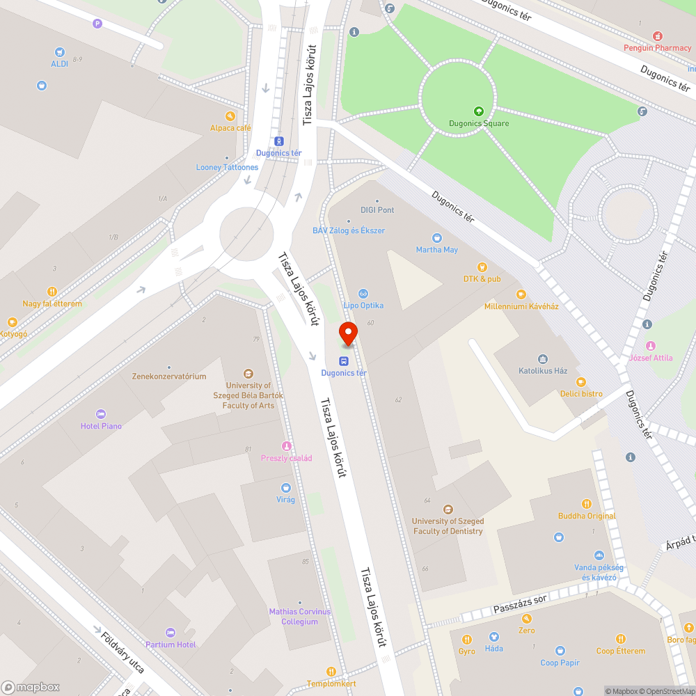 Hiányzó padléc - Dugonics tér Petőfi Sándor sgt. bejelentés helye