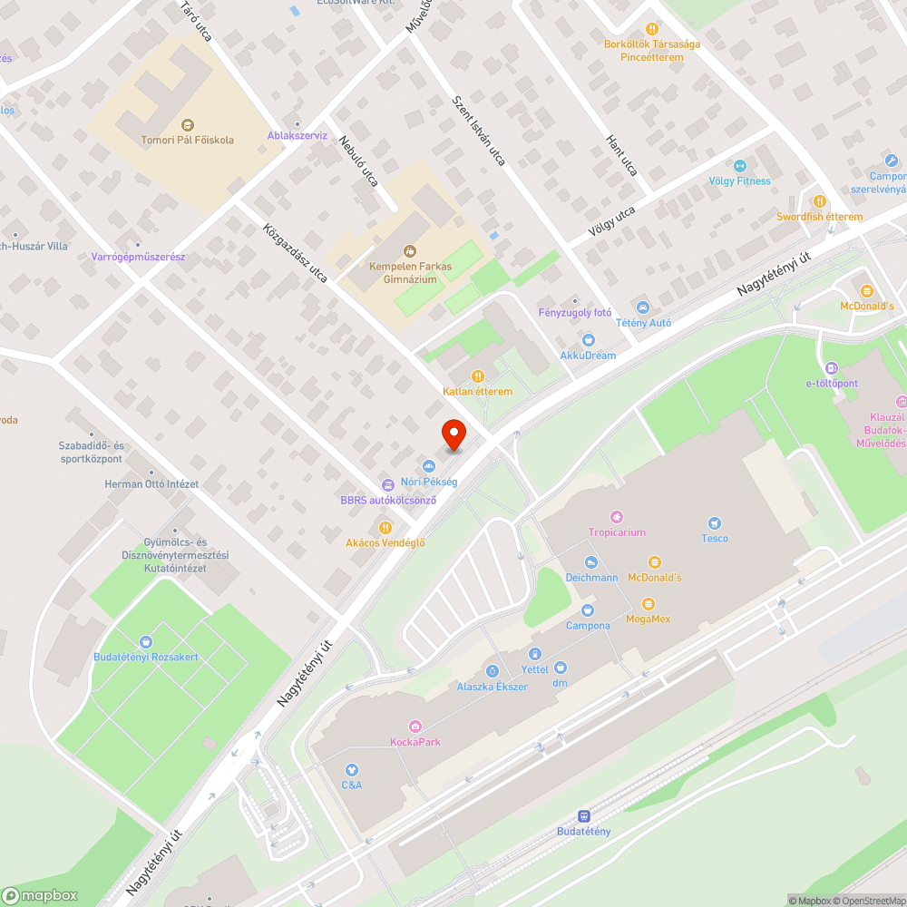 Lépcsős utcai buszmegálló FUTÁR-kijelzője bejelentés helye