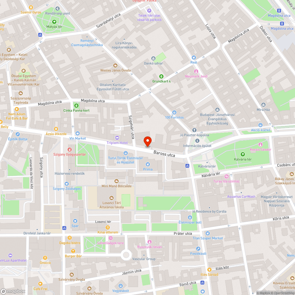 elhagyatott jármű a Baross utcán bejelentés helye