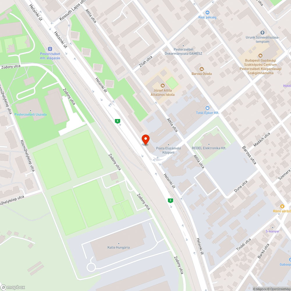 Helsinki út szemét bejelentés helye