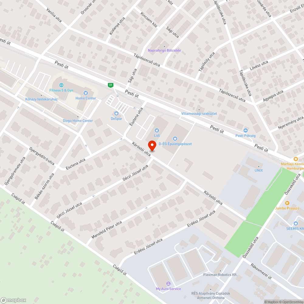 Kocsi felhajtó bejelentés helye