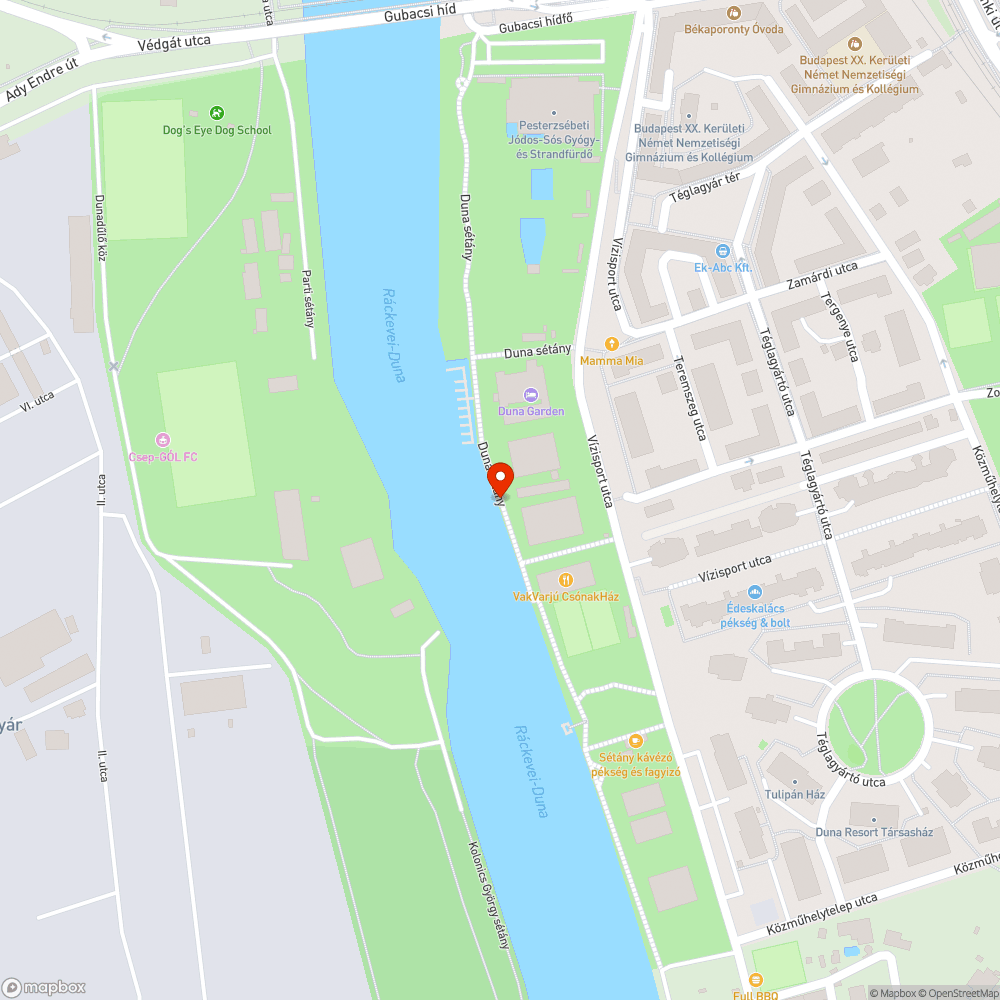 Lekerített rész a dunaparti sétányon bejelentés helye