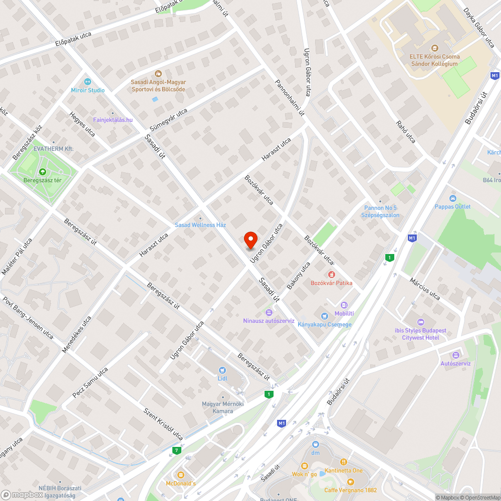 Sasadi út 13. billegő Telekom aknafedél bejelentés helye