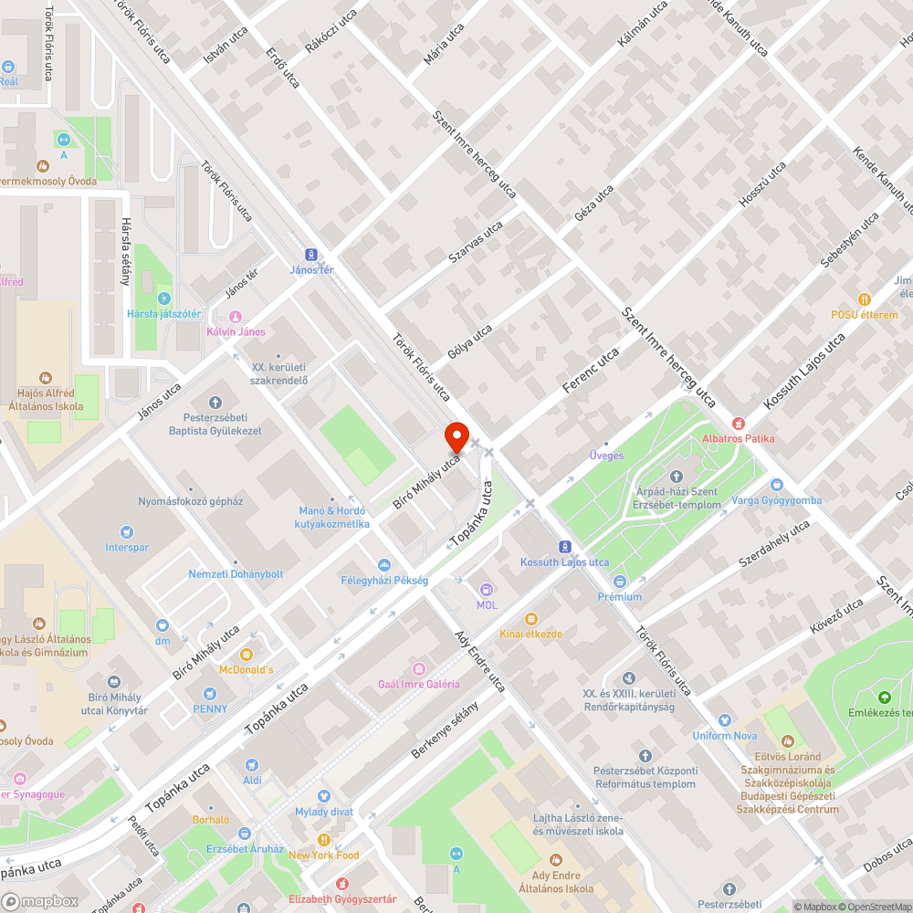 XX. kerületben kátyú bejelentés helye