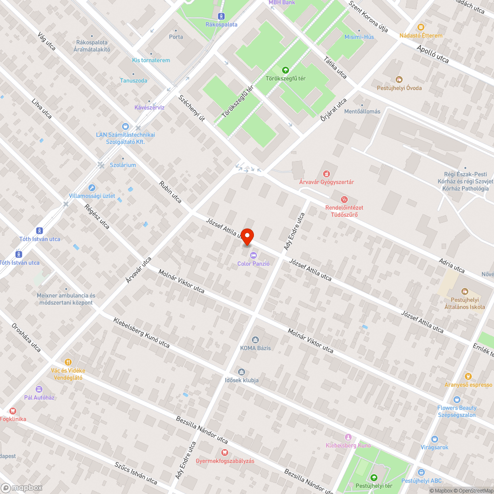 Kátyú a József Attila utcában bejelentés helye