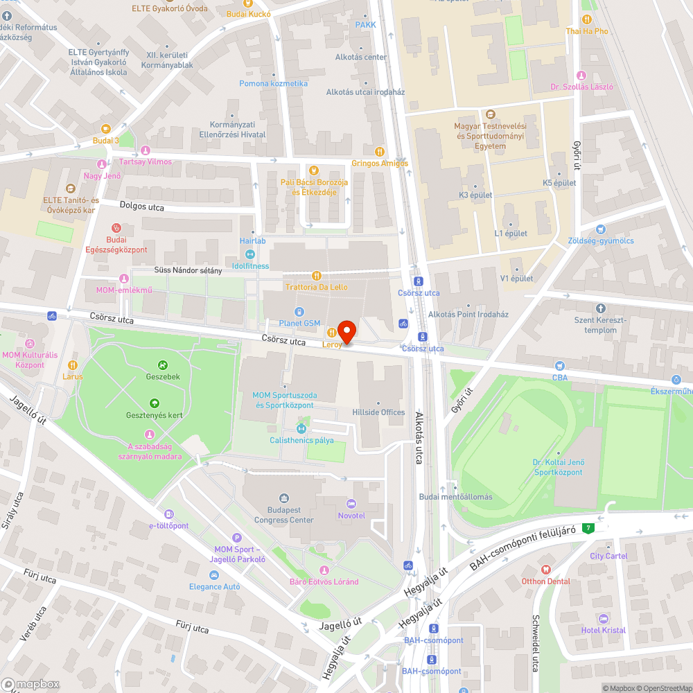 Csörsz utca - szabálytalan parkolás bejelentés helye