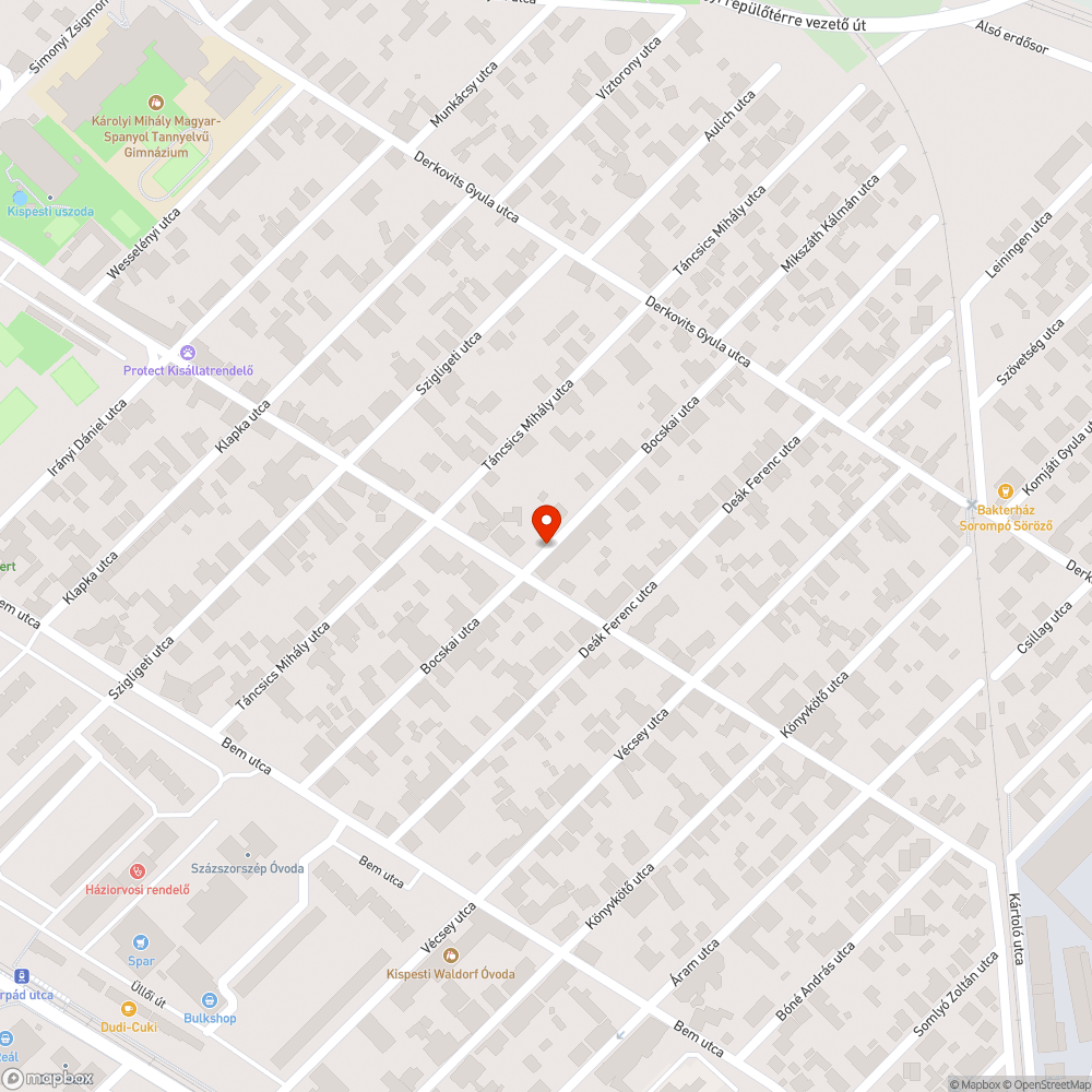 Kiszáradt fa bejelentés helye