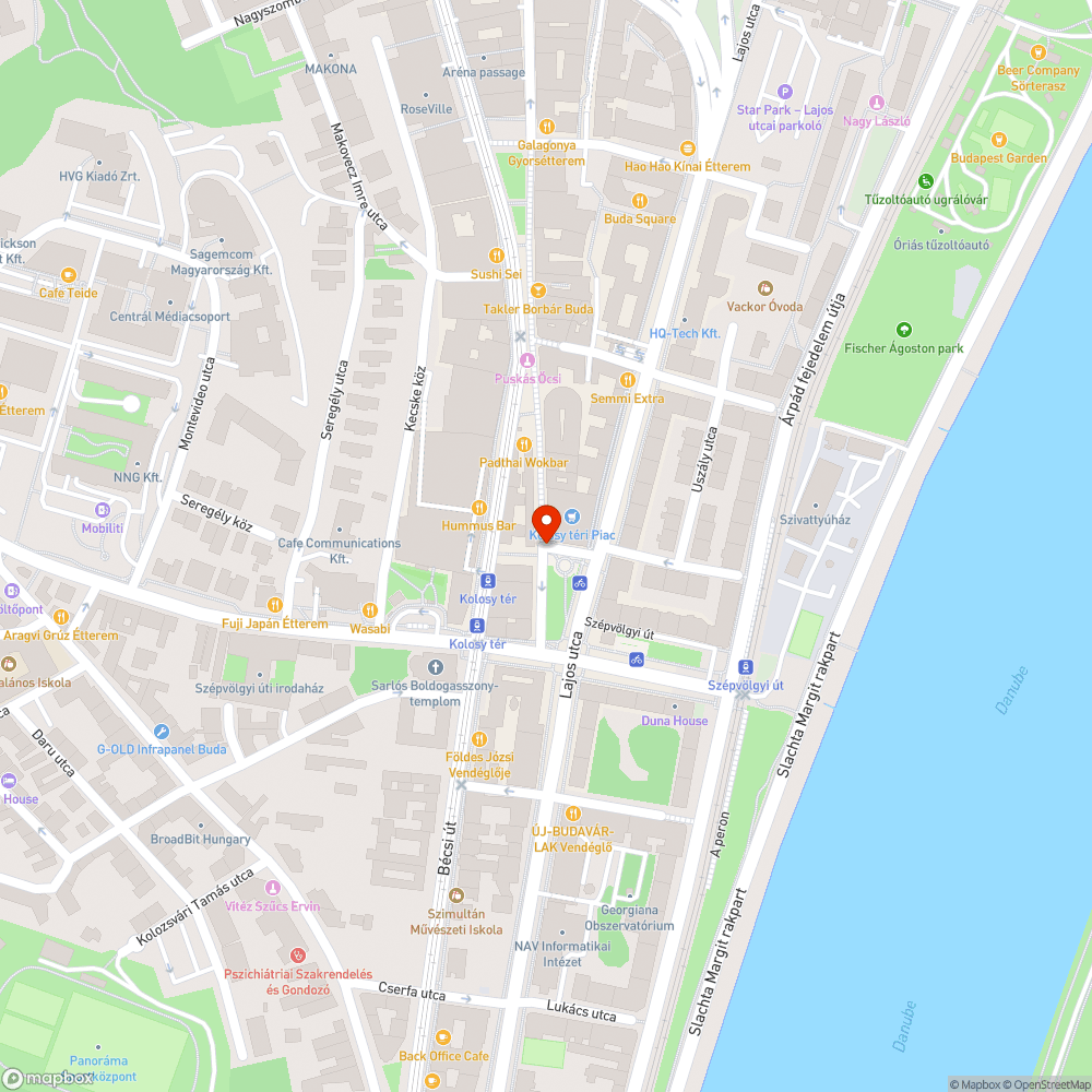 III. Lajos utca 36. (Kolosy tér) burkolathiba bejelentés helye