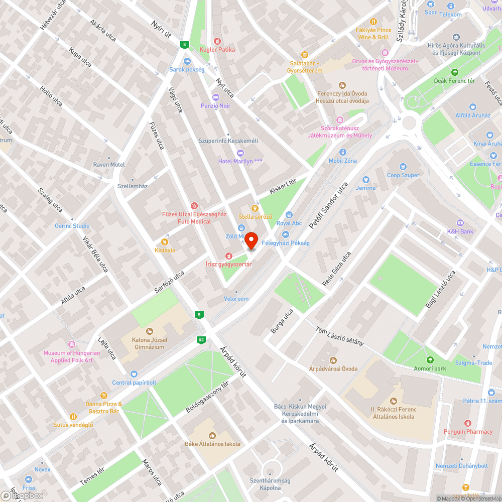 Mély kátyú az út közepén bejelentés helye