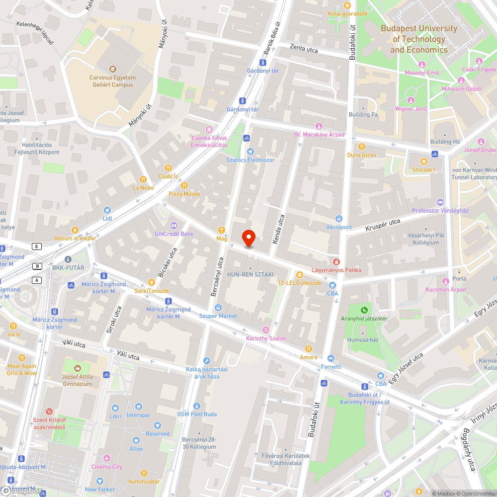 Lágymányosi utcai autó bejelentés helye