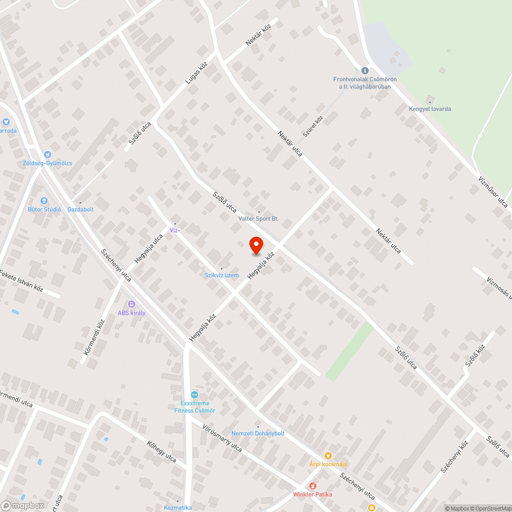 Vízelvezetési problémák a Hegyalja közben bejelentés helye