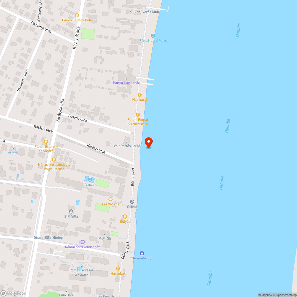 Halott állatok a Római parton bejelentés helye