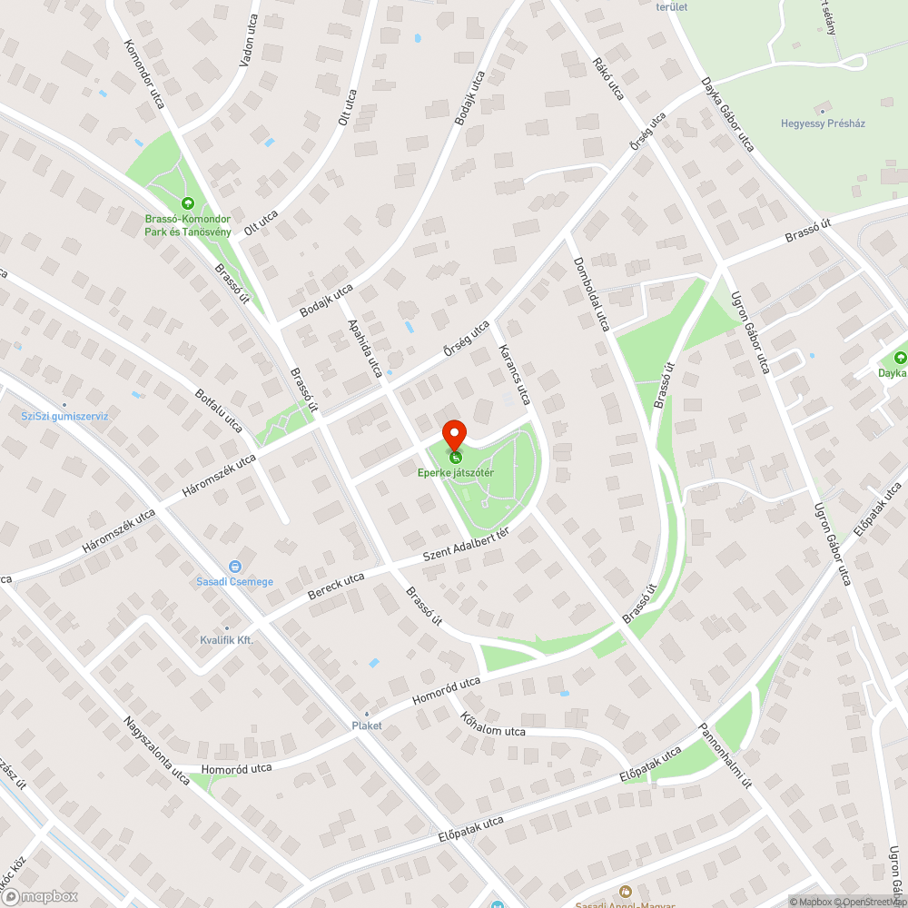 Törött műanyag játékok az Eperke játszótéren bejelentés helye