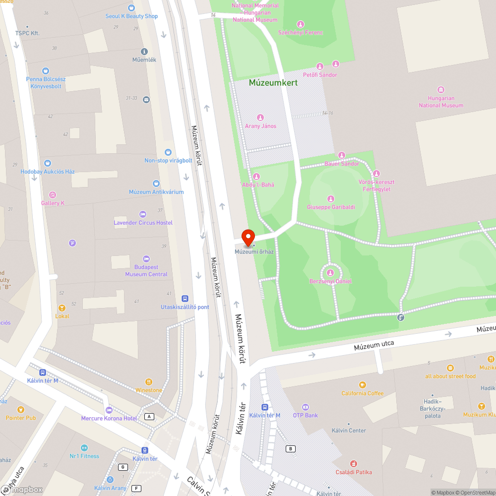 Összefirkált buszmegálló Kálvin tér bejelentés helye