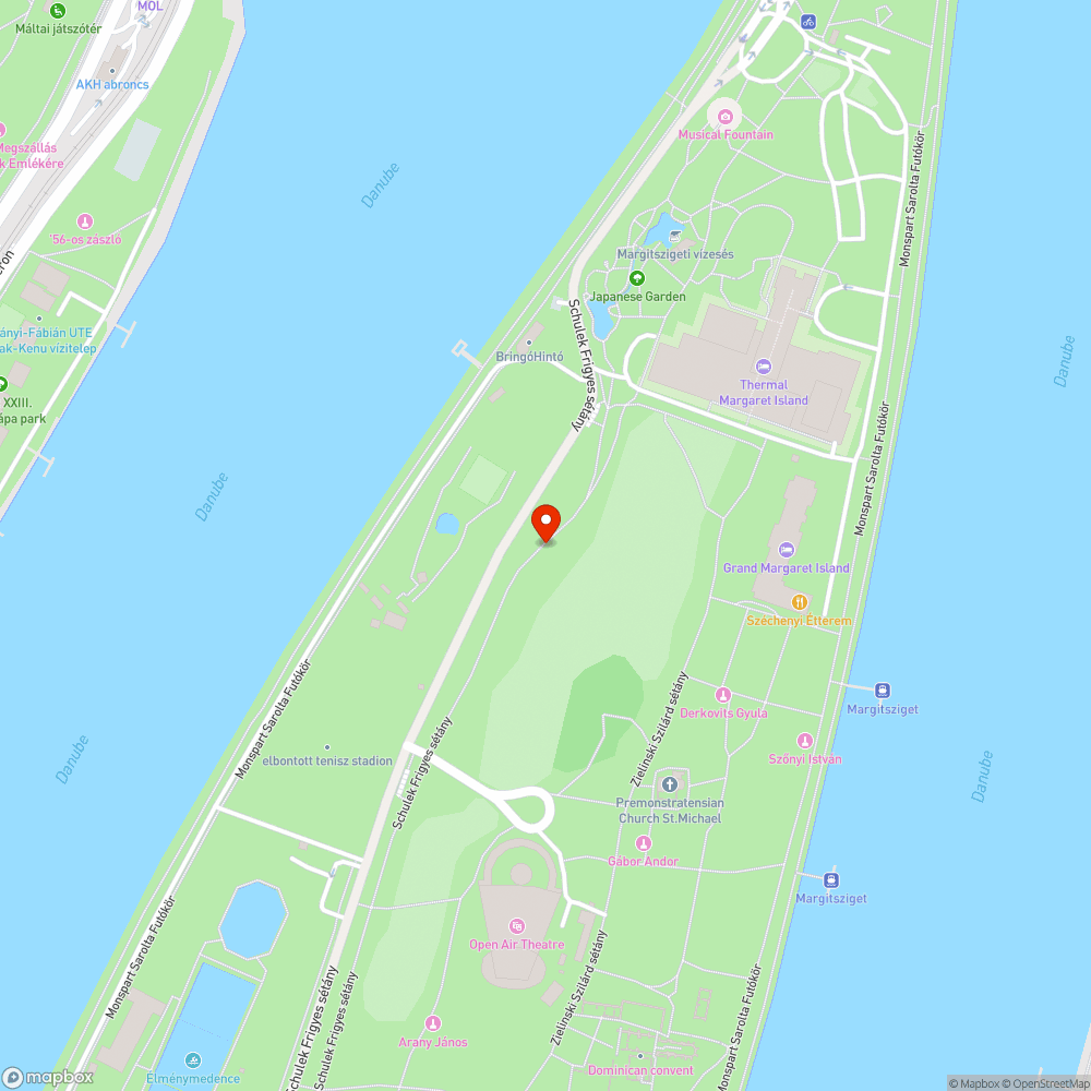 Margitszigeti kátyú bejelentés helye