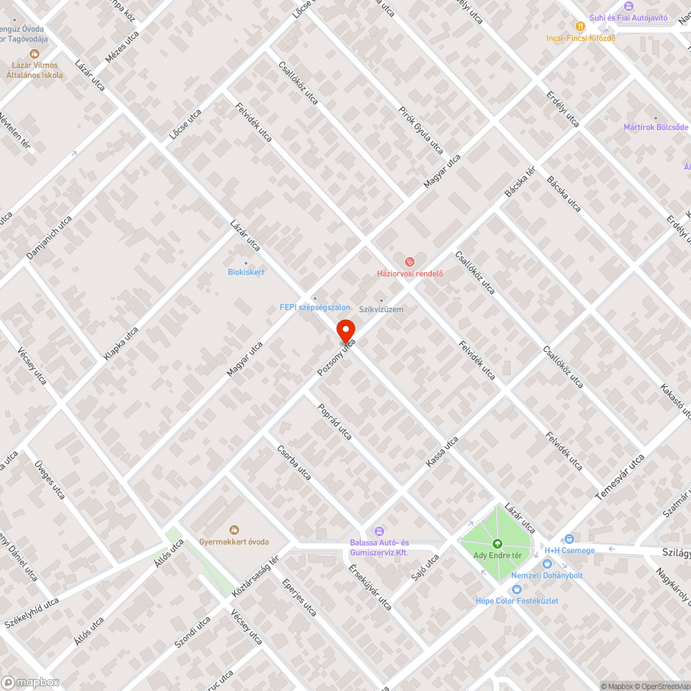 Kátyúk bejelentés helye