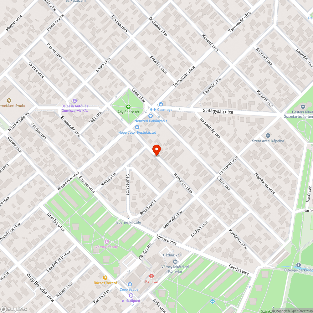 Kátyú bejelentés helye