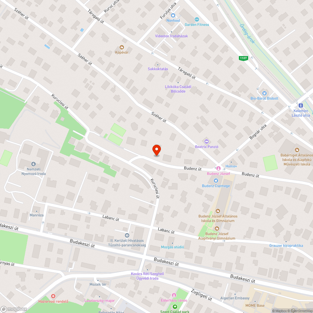 Kátyú a Budenz úton bejelentés helye