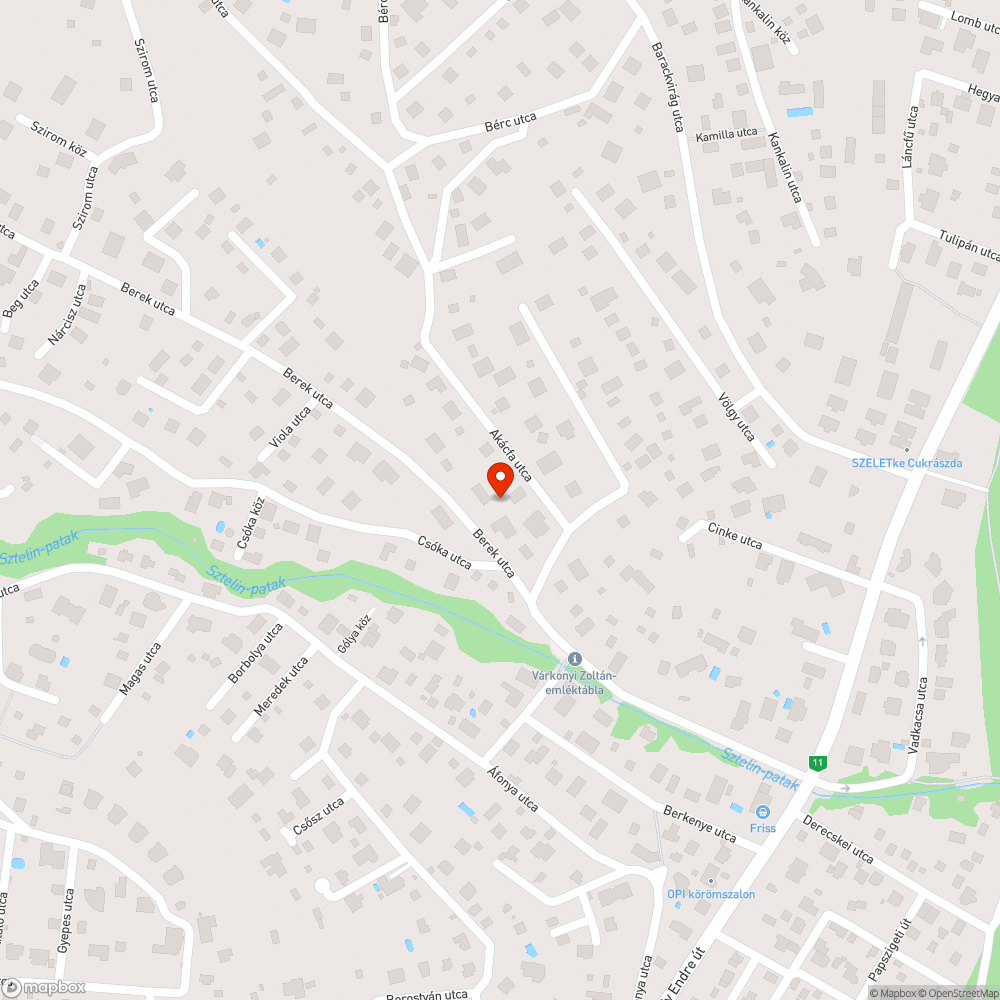 Kátyú bejelentés helye