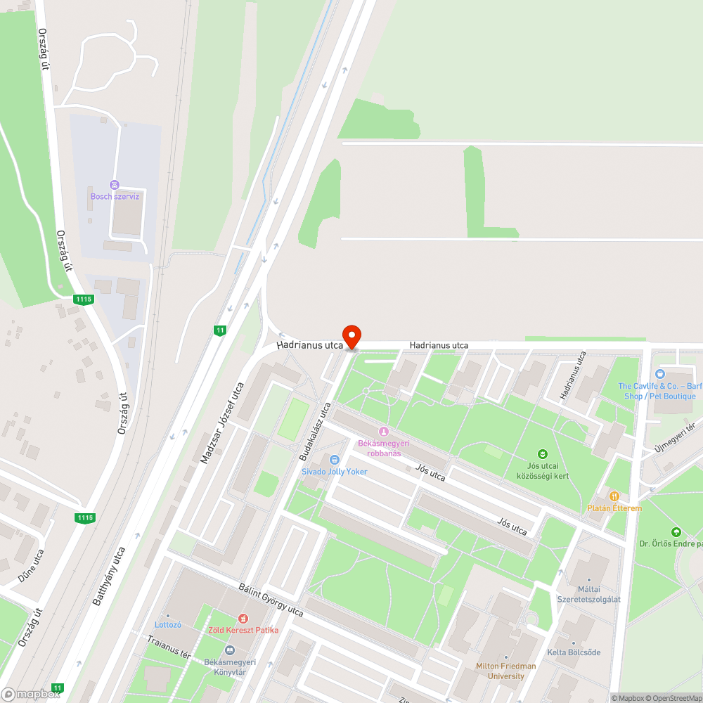 Kátyú az úton bejelentés helye