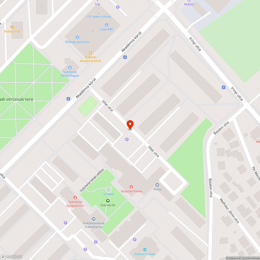 Úthiba bejelentés helye