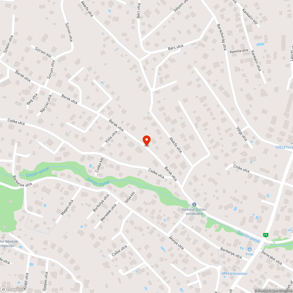 Kátyú bejelentés helye