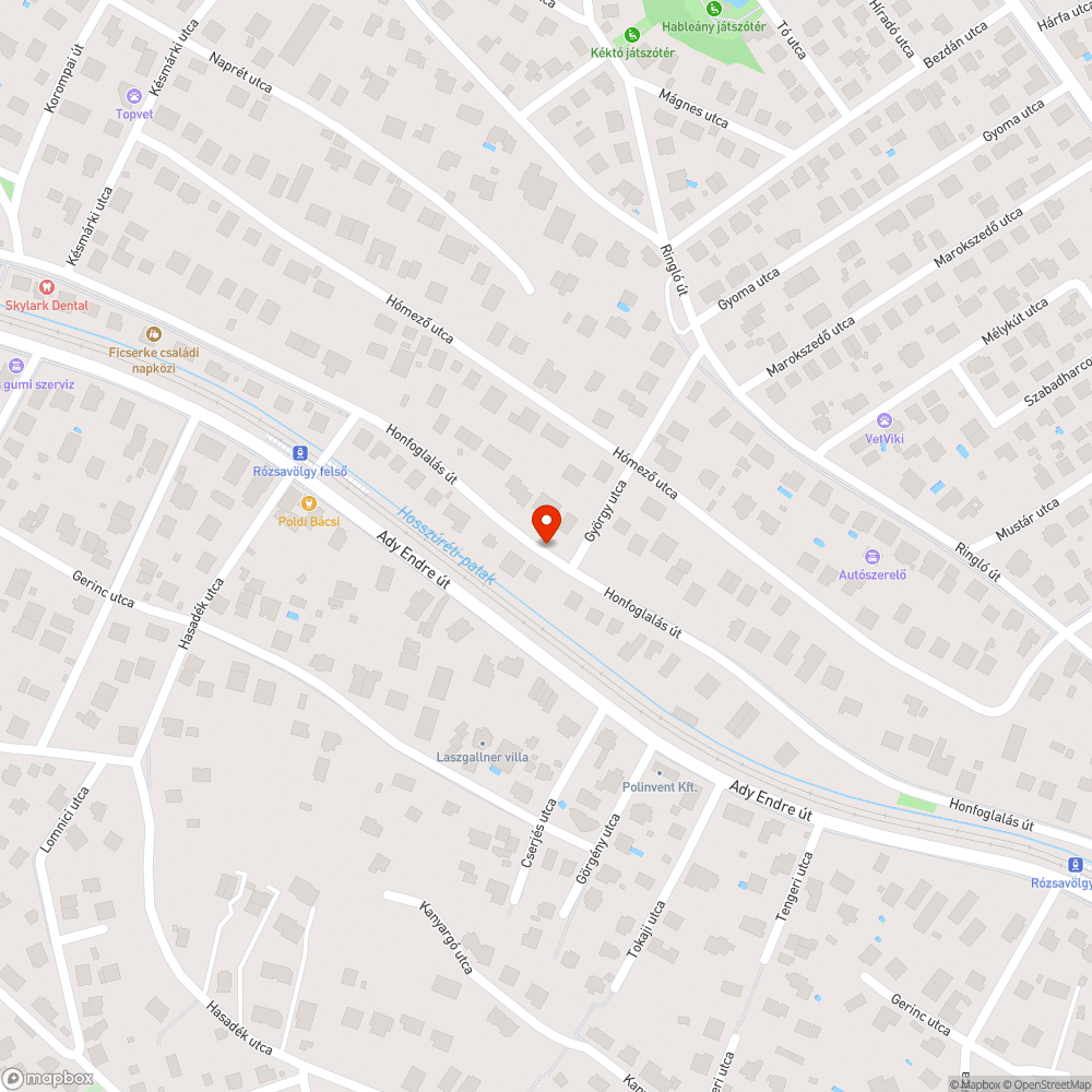 Megsüllyedt útfelület bejelentés helye