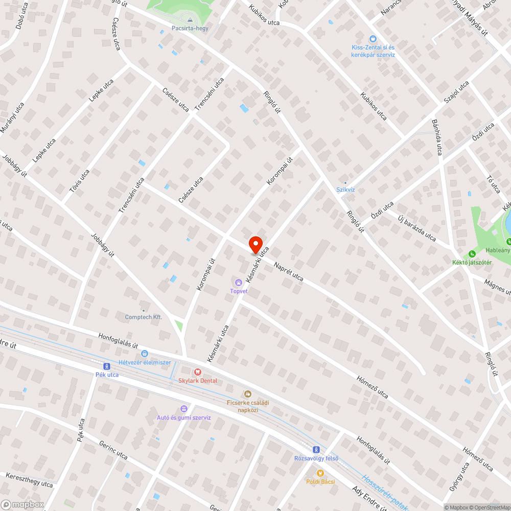 Rozsdás Posta Távközlési szekrény II. bejelentés helye