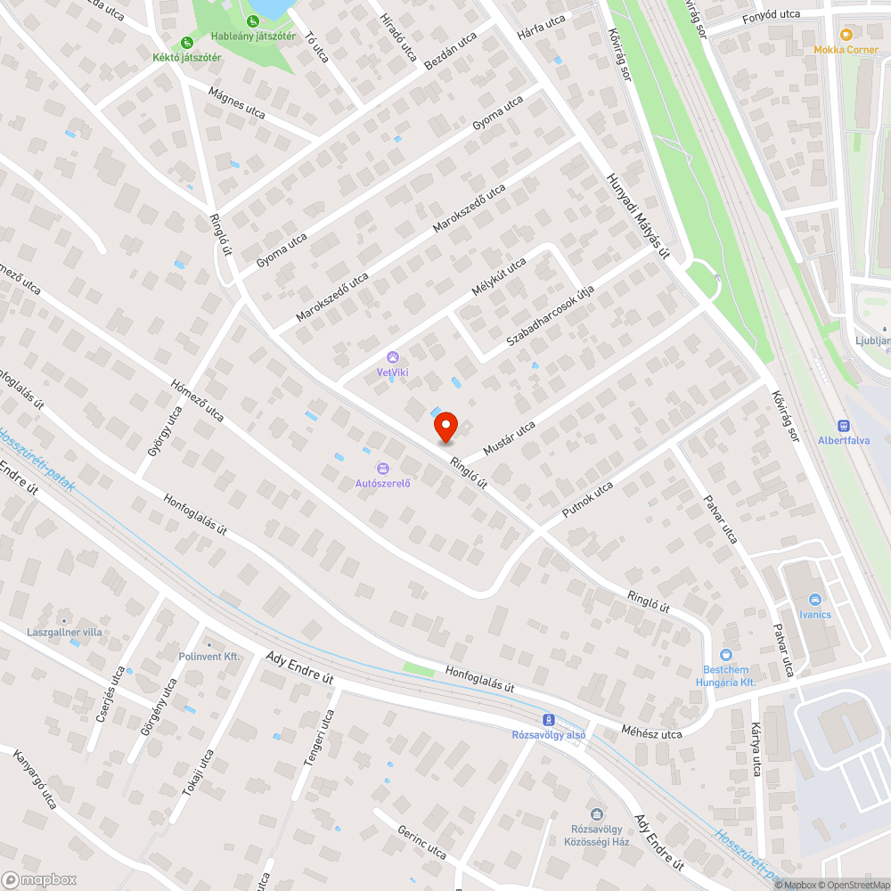 Rozsdás Posta Távközlési szekrény V. bejelentés helye