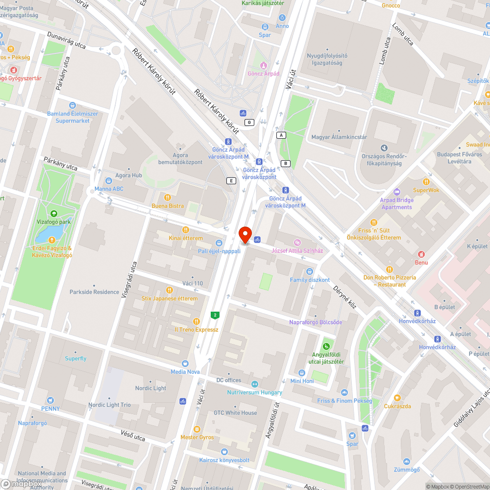 Váci út és a mellette lévő szervízút azonos sávra fut bejelentés helye