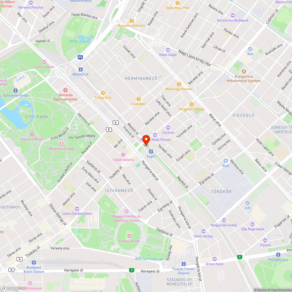 Törött pad bejelentés helye