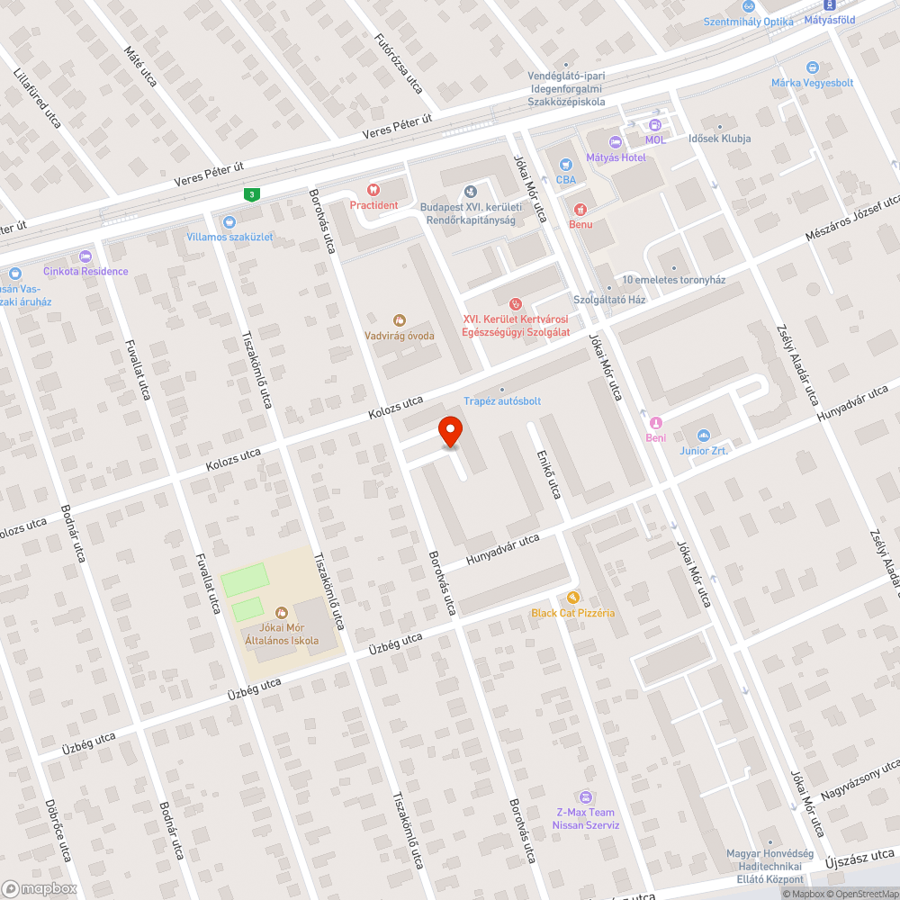 Hiányzó Zsákutca tábla bejelentés helye