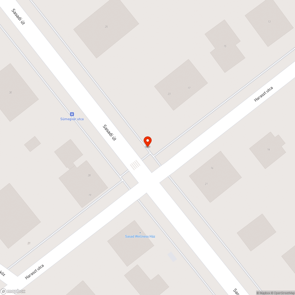 KRESZ tábla oszlop Haraszt u. - Sasadi út bejelentés helye