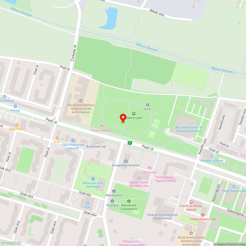 Kukák a Népkertben bejelentés helye