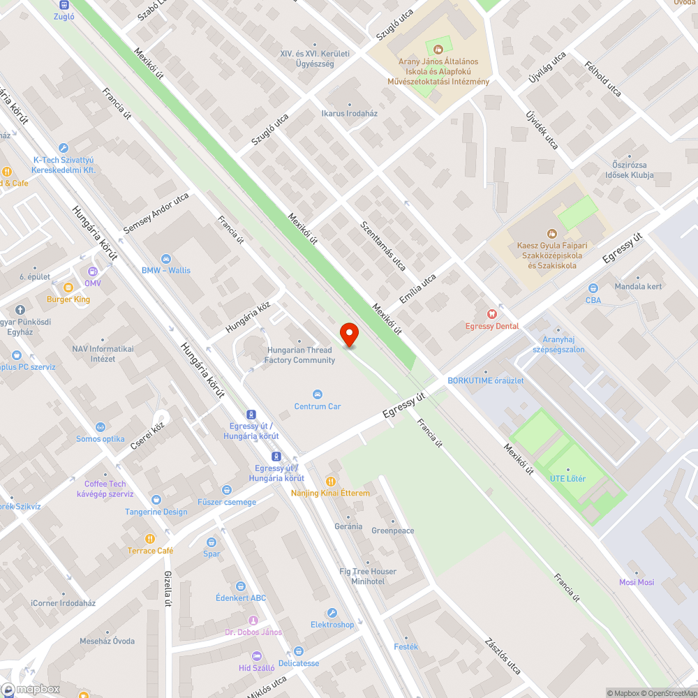 Kiégett jármű bejelentés helye