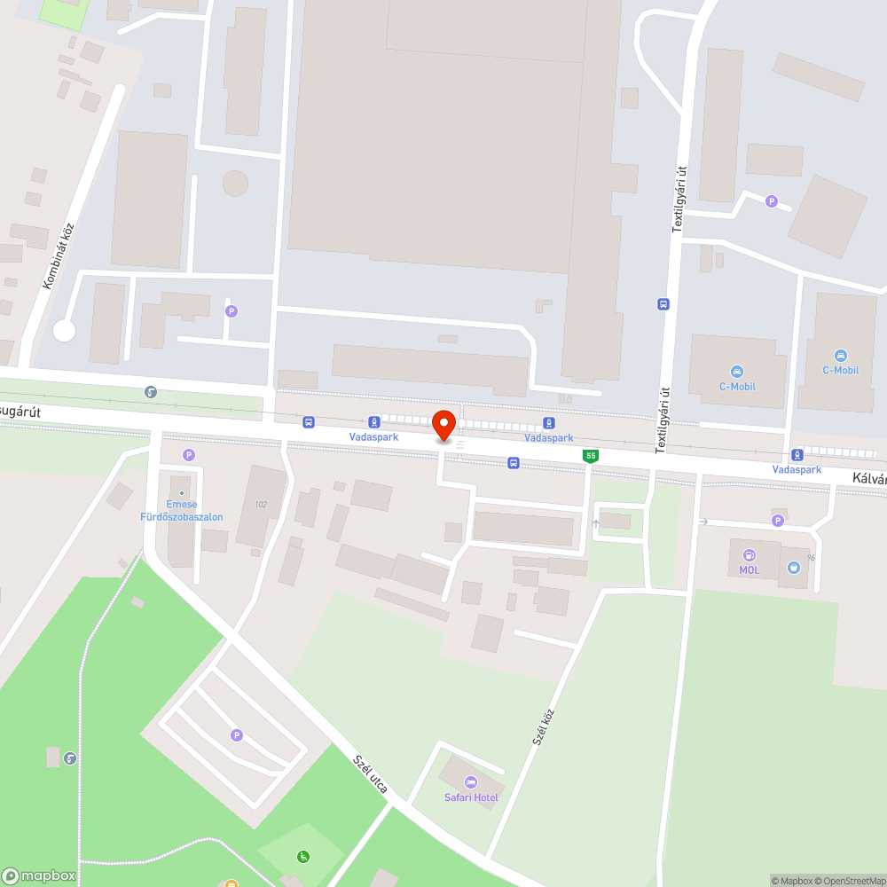 Beszakadt aszfalt bejelentés helye